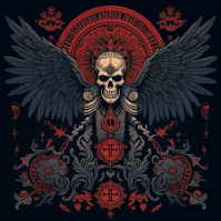 Afterlife cover art showing a graphic image of a winged skull.